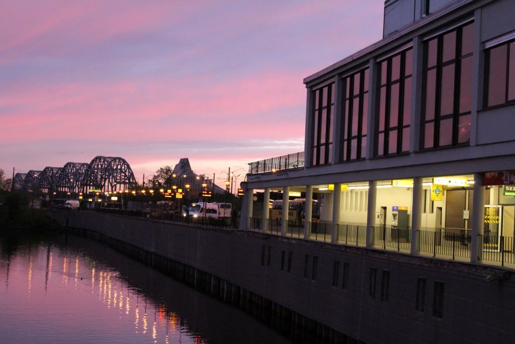 Iron Bridge, National Library of Latvia and coach terminal