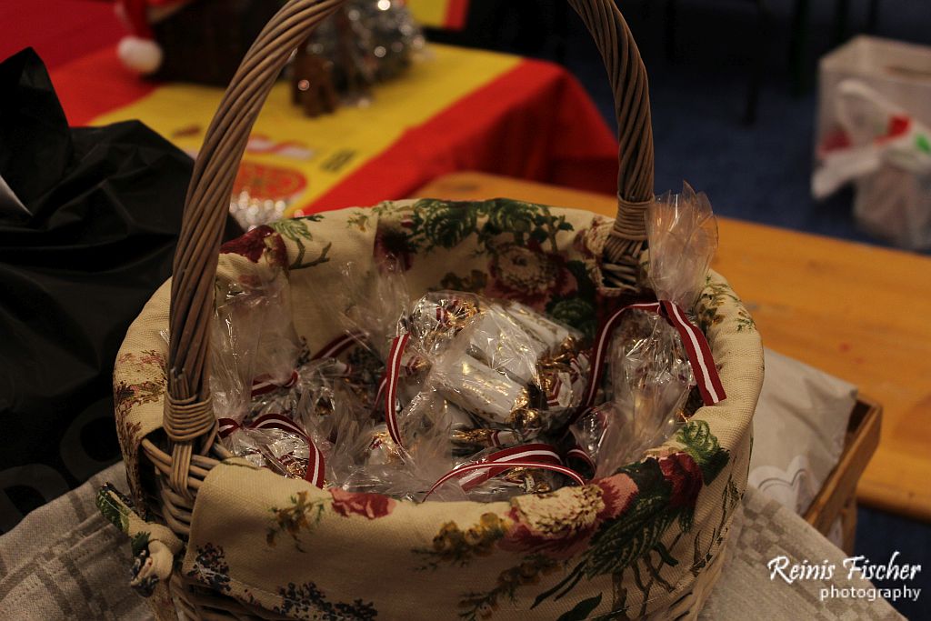 Basket of sweets from Latvian Embassy in Tbilisi