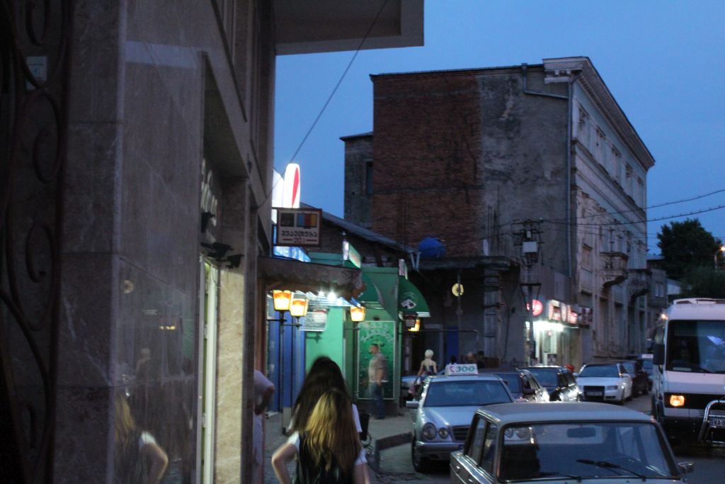 a lively Brosse street next to hotel Edemi in Kutaisi