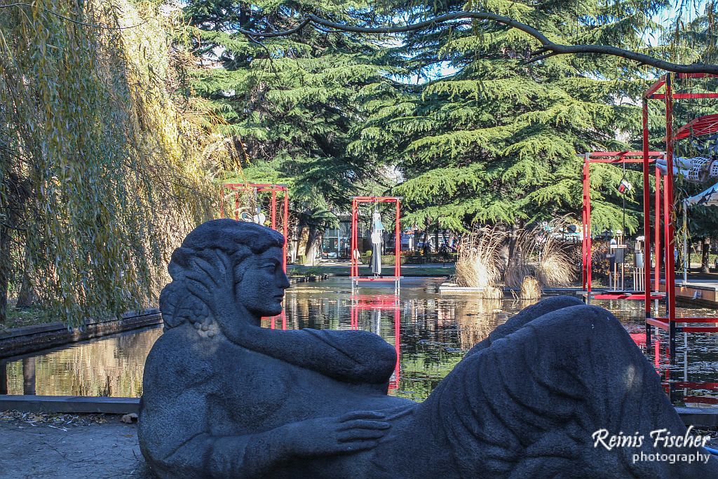 Soviet time sculptures are all across the gardens territory 