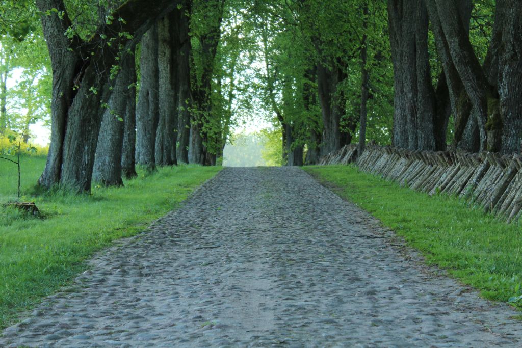 Cobbled surface at guest house Garīkas