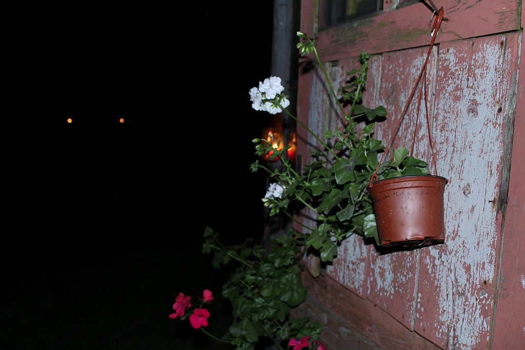 Candles in jars - outdoor decoration