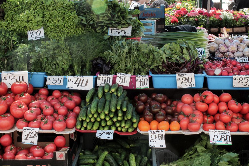 Vegetables for sale at Riga Central Market