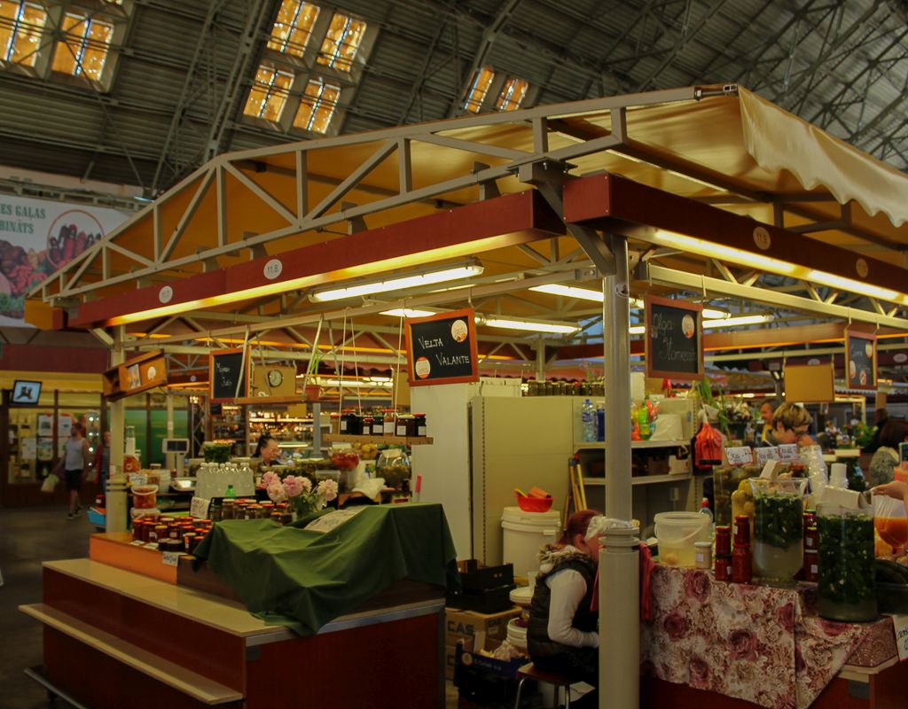 Inside interior of one of the pavilions at Riga Central market