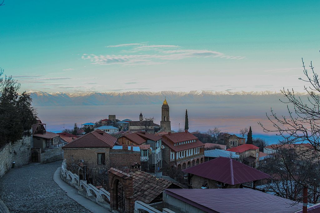 Still evening before Christmas in Sighnaghi