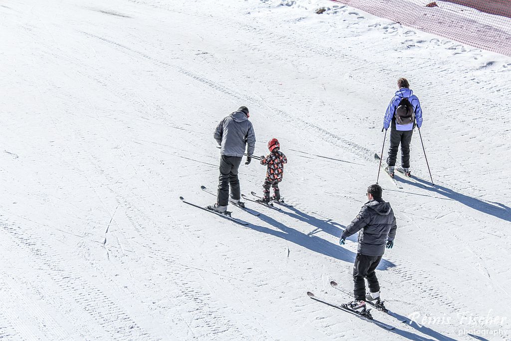 Skiers at Gudauri ski resort