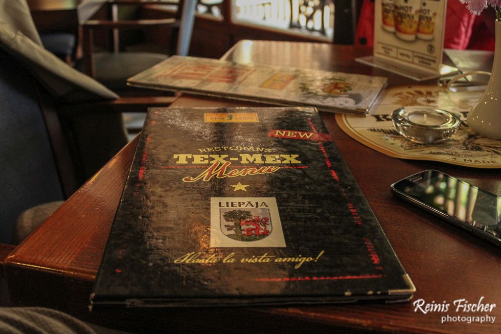 Menu at Tex-Mex Klondaika restaurant