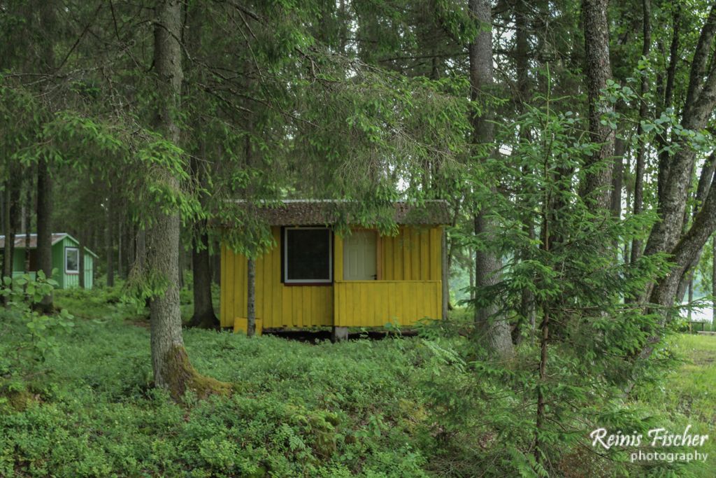 Abandoned camping house at Podnieku lake