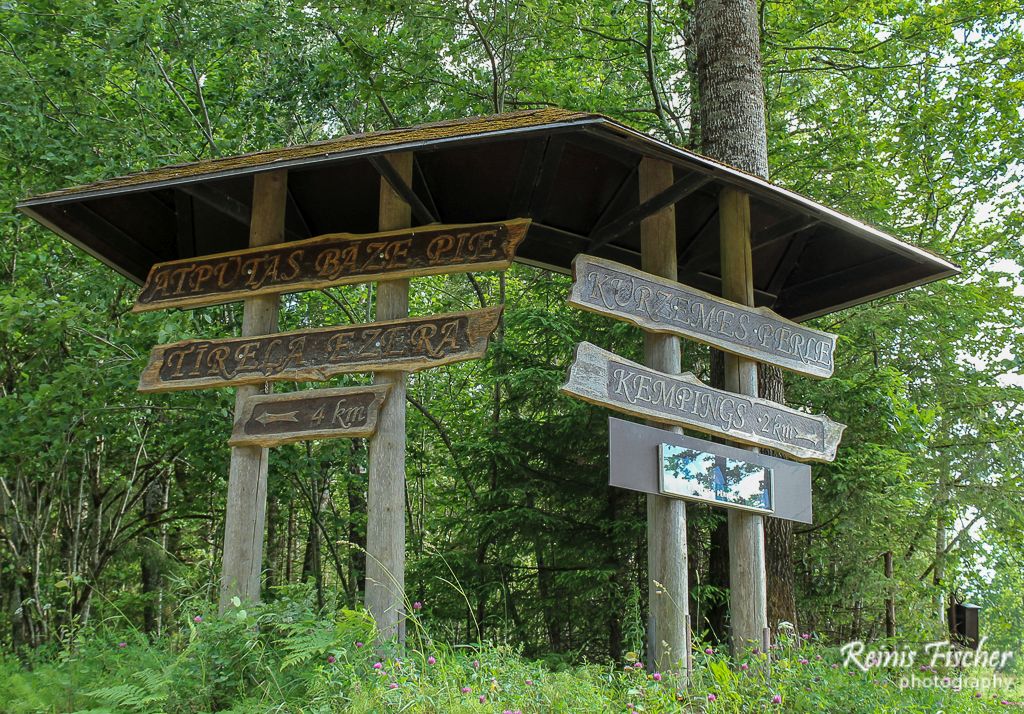 Gazebo with road signs