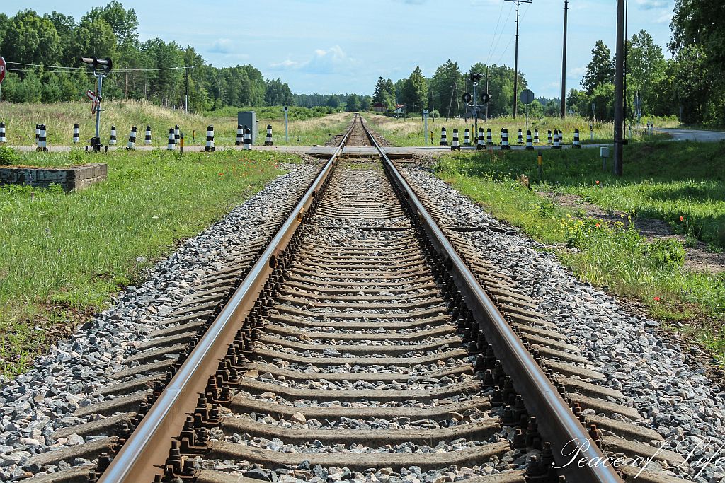 Railroad crossing in Skrunda municipality