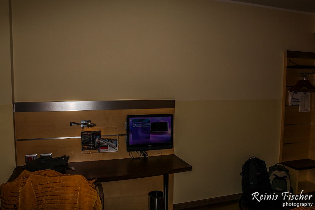 Small TV set at Holiday Inn Express Milan/Malpensa Airport hotel