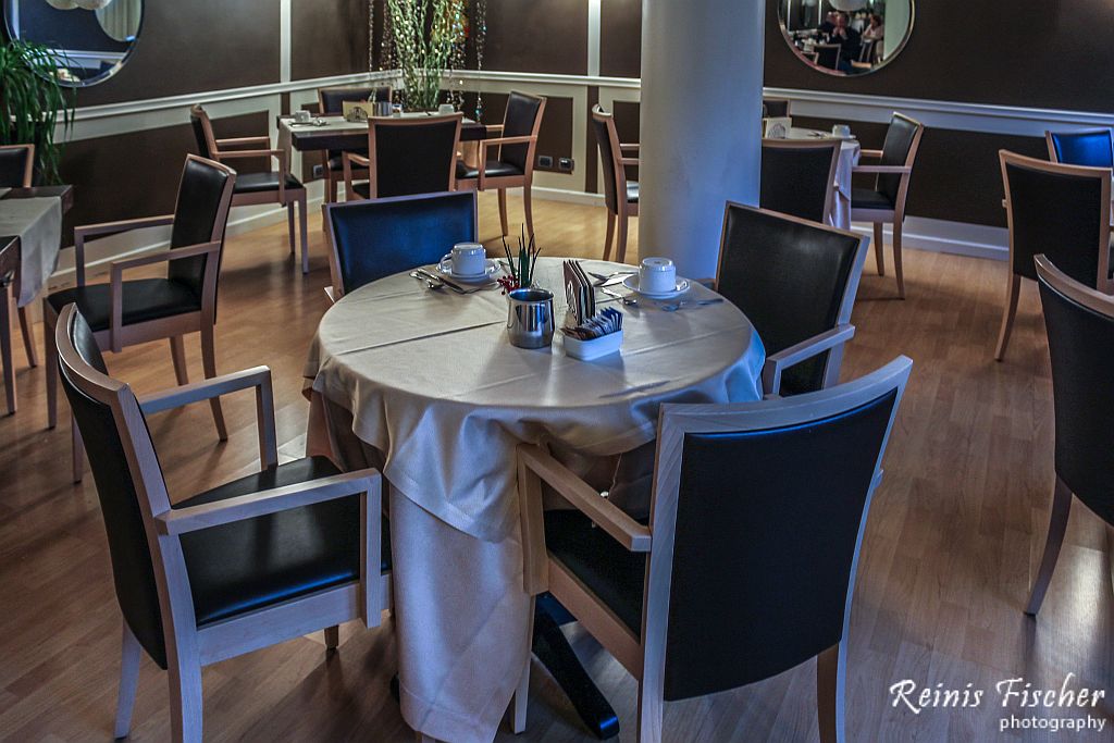 Breakfast room at Hotel Albergo Celide in Lucca, Italy