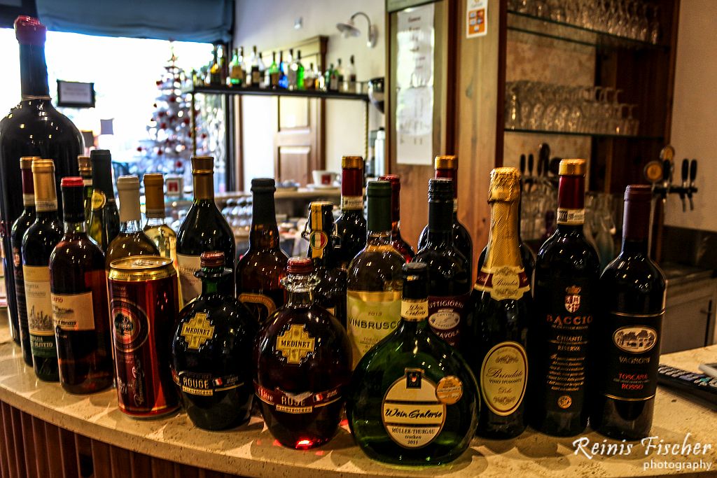 Wide selection of drinks at i Fossi restaurant / bar