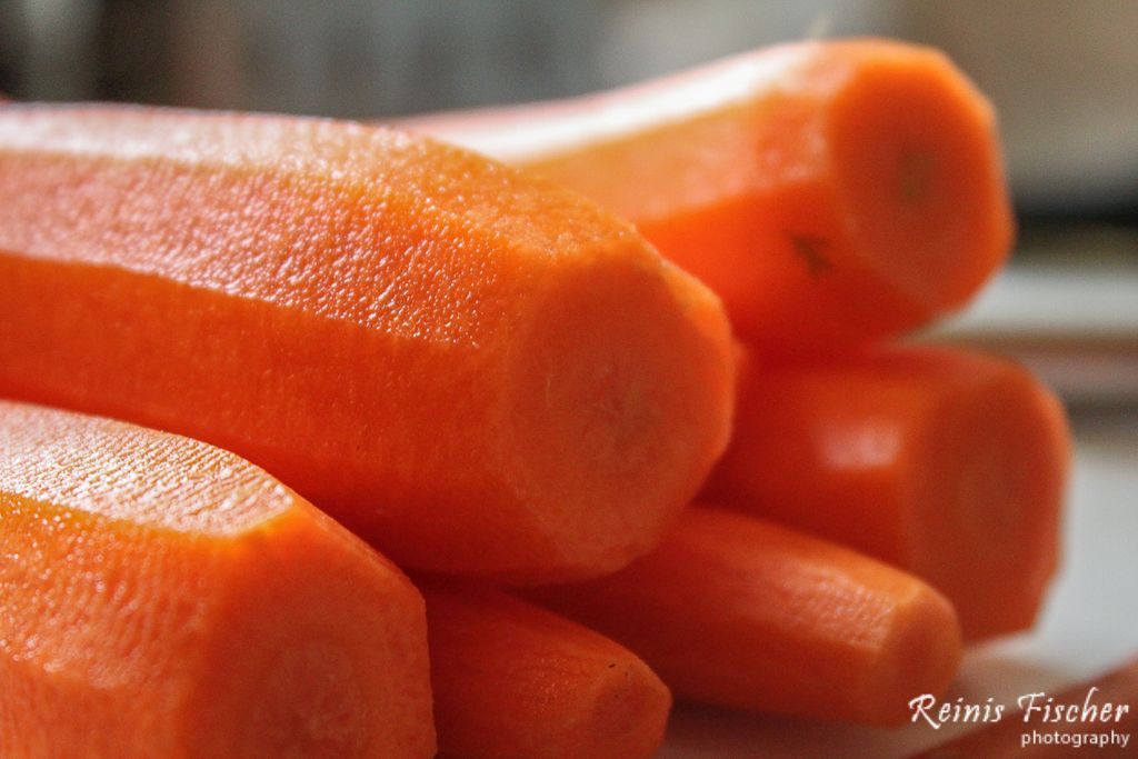 Then peel carrots