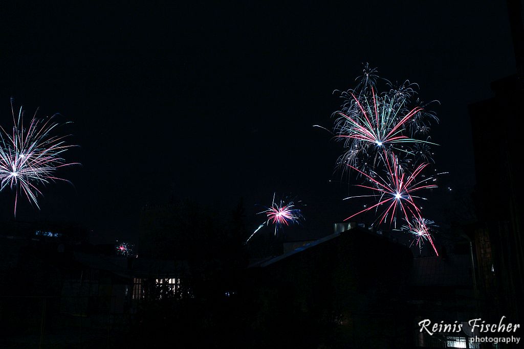 Old New Year's fireworks in Tbilisi, Georgia