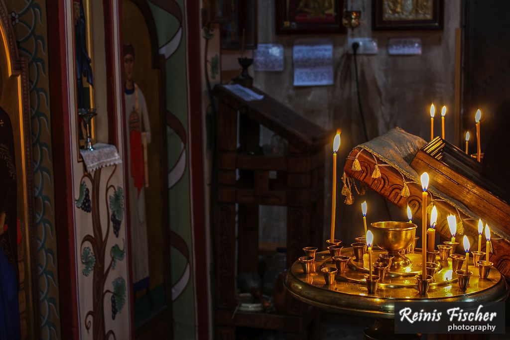 Inside Saint Ekvtime Takaishvili church in Tbilisi