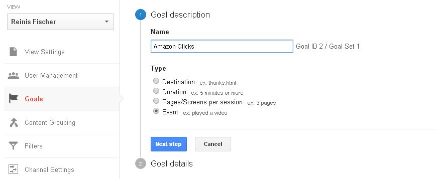 Google Analytics Goals