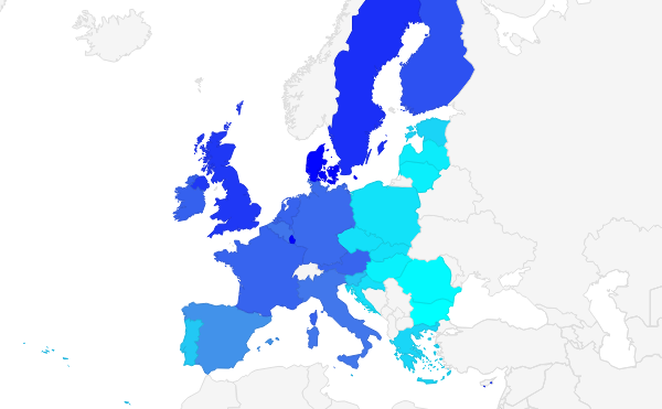 Average Salary in European Union 2014