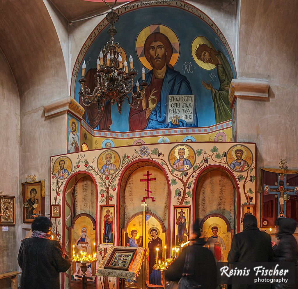 Inside Saint Ekvtime Takaishvili church in Tbilisi