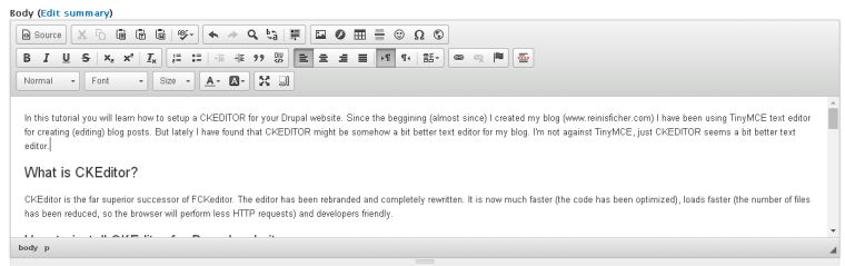 CKEditor WYSIWYG text editor