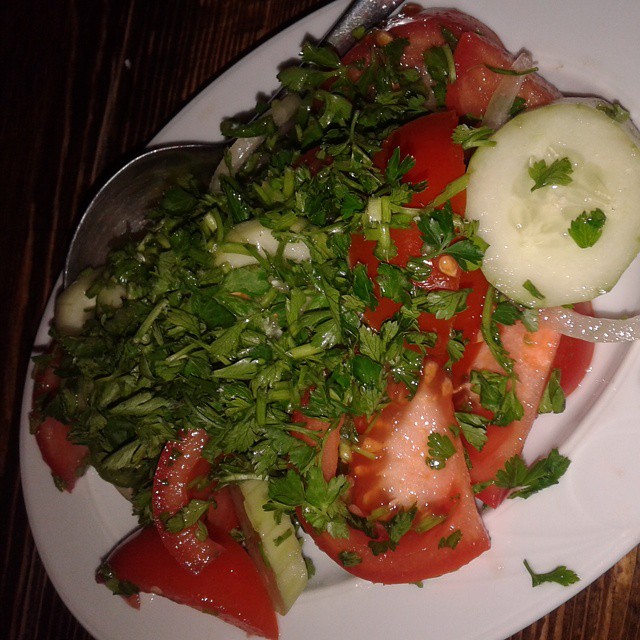 A Cucumber and tomatoes salads