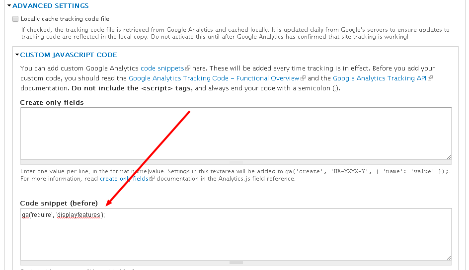Drupal Custom Google Analytics Code