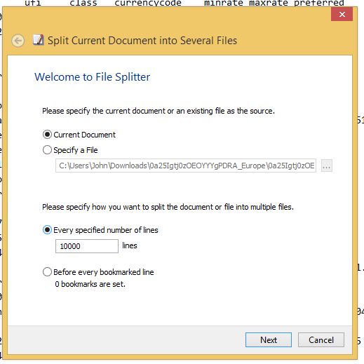EmEditor File Splitter