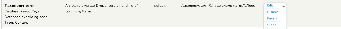 Taxonomy term view from Views UI