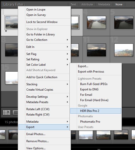 Export photos to HDR Effect PRO