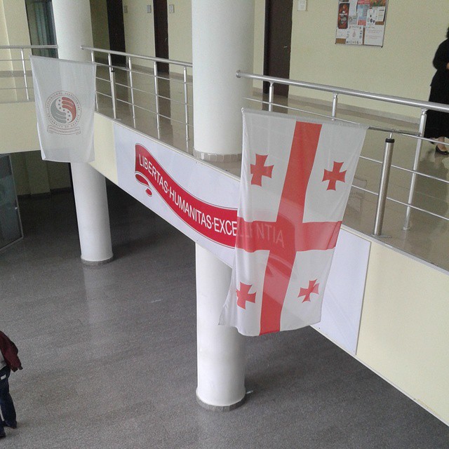 Georgian Flag at the main entrance of The University of Georgia