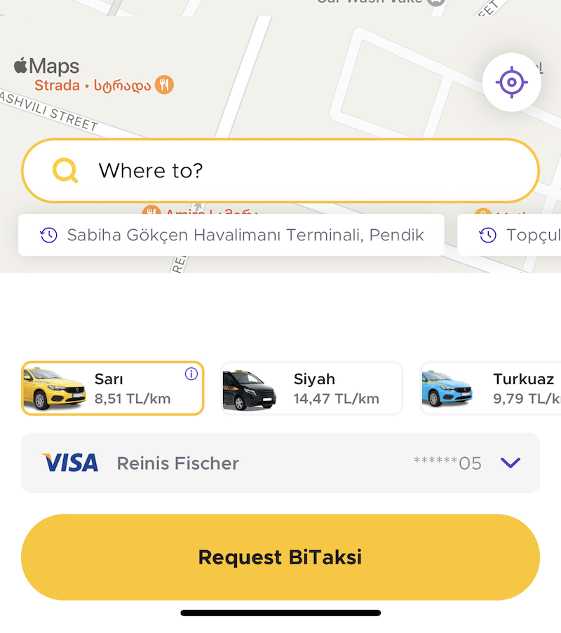 BiTaksi ride sharing app