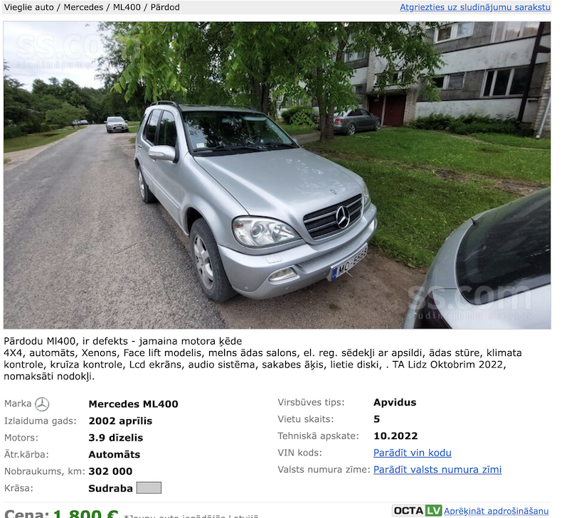 Mercedes BENZ ML400 for sale