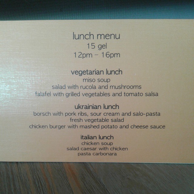 Lunch menu for 15GEL at Josper's Bar