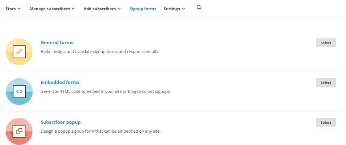 MailChimp Signup forms