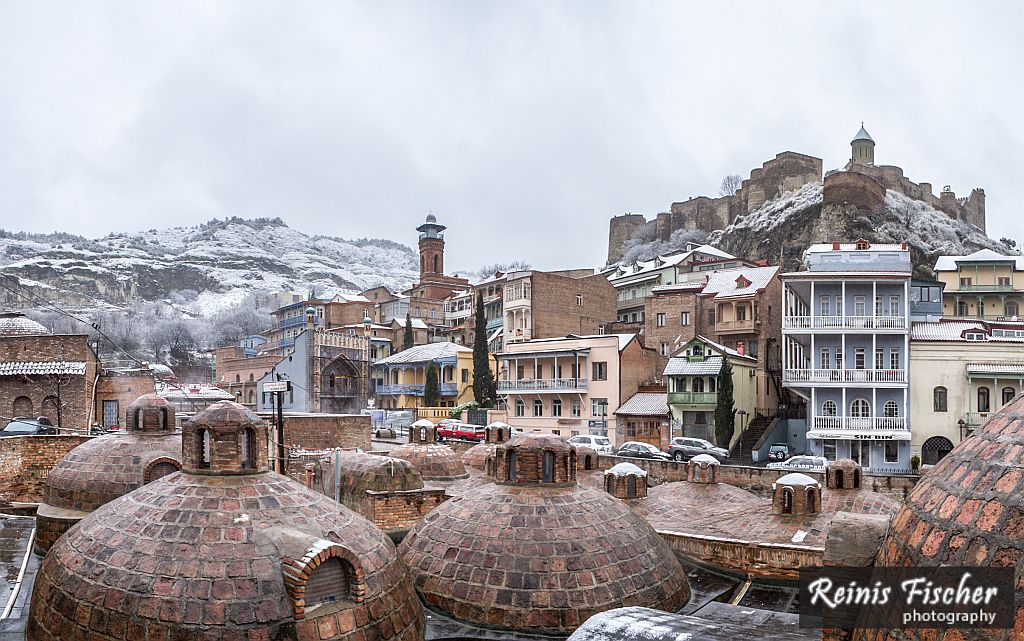 Panorama of Tbilisi Old town in Winter