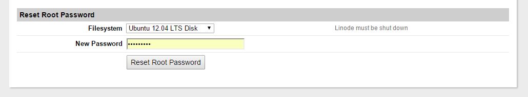 Reset Linode Password