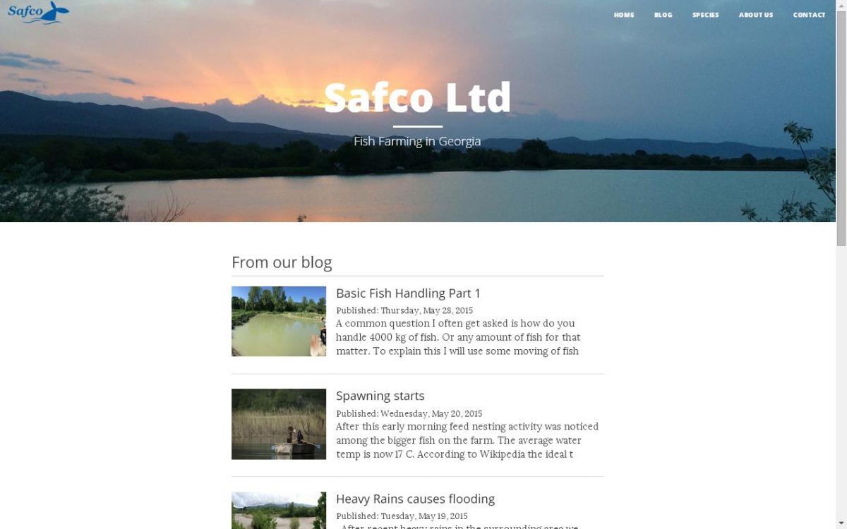 Safco-Fish.GE Front page