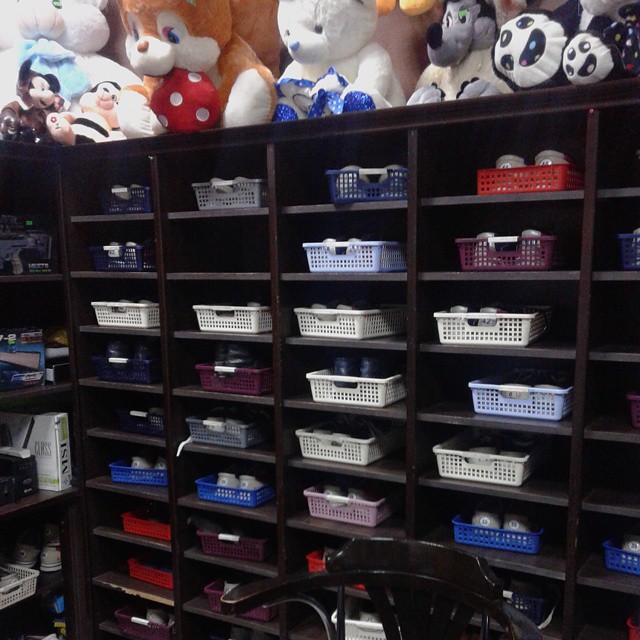 Shoes shelf at Kopola Bowling Centre
