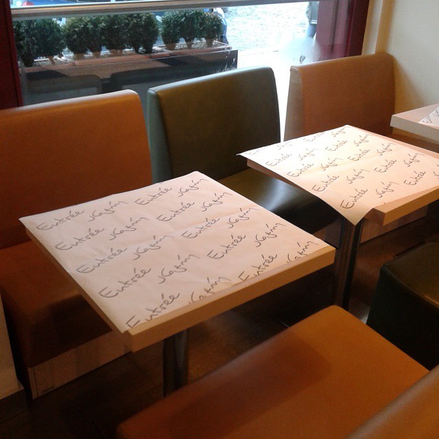 Table at this coffee bar