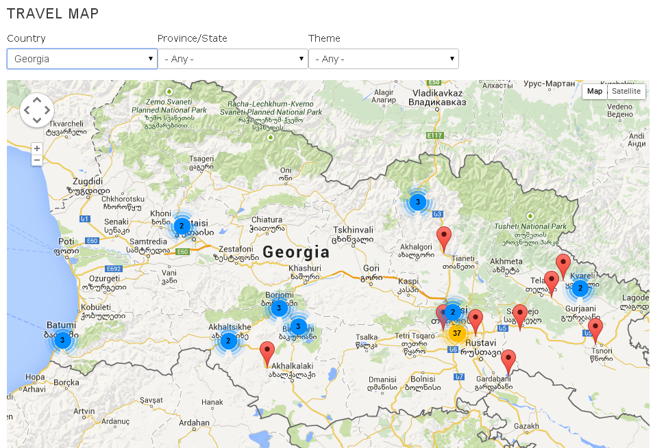 Drupal travel map