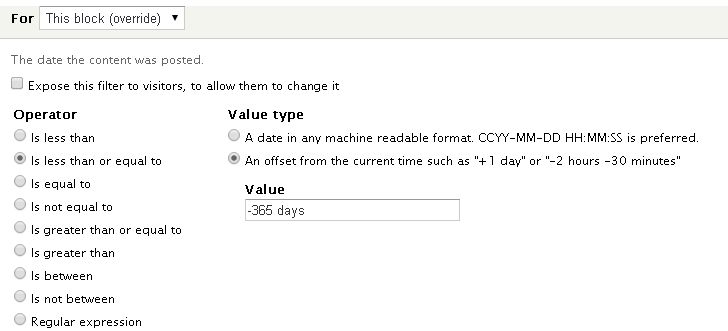 Drupal Views Filter with Offset value