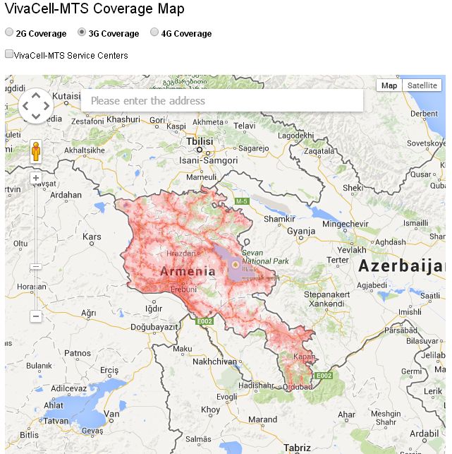 VivaCell-MTS Coverage Map