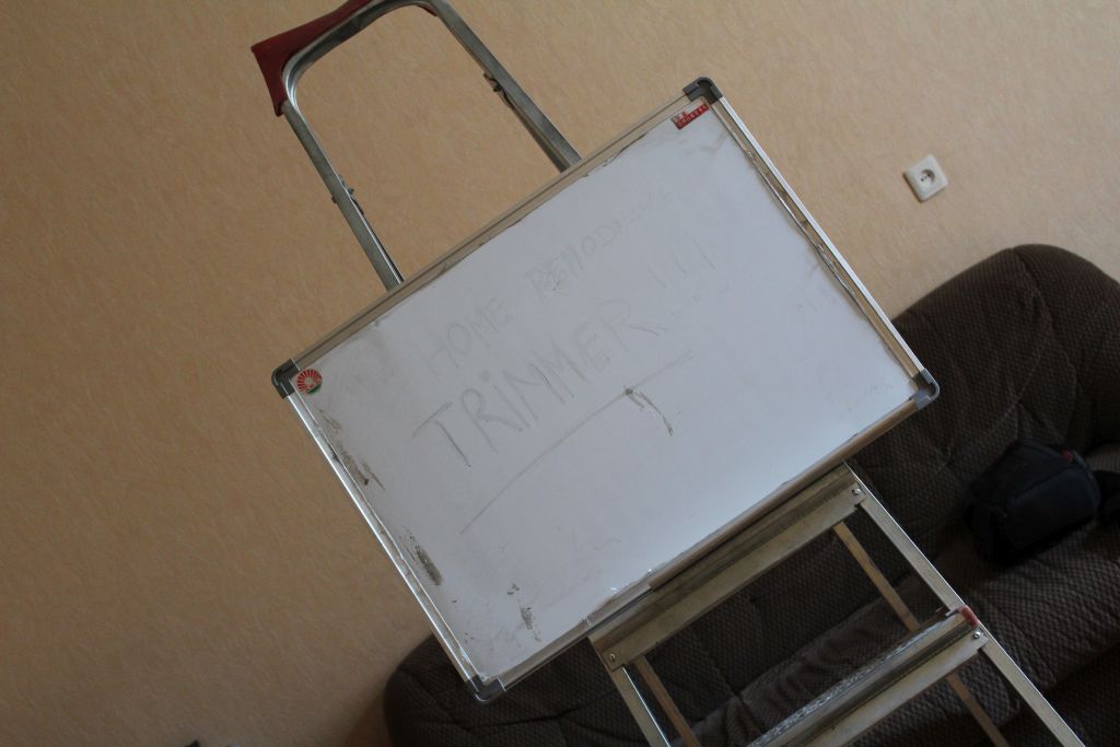 Improvised whiteboard holder