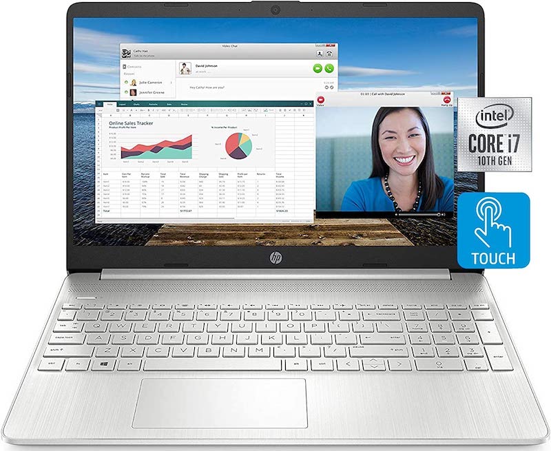 HP Newest Laptop, 15.6" Full HD Touchscreen, Intel Core i7-1165G7, 16GB RAM, 1TB PCIe SSD, Backlit Keyboard, Fingerprint Reader, Webcam, WiFi 5, HDMI, Type-C, Bluetooth, Windows 11 Home, Silver