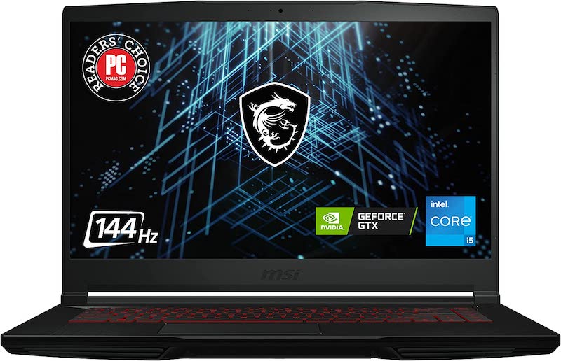 MSI GV15 15.6" 144Hz Gaming Laptop: Intel Core i5-11400H GTX 1650 8GB 256GB NVMe SSD, Wi-Fi 6, USB Type-C, Nahimic 3 Audio Immersion, Win 11: Black 11SC-633