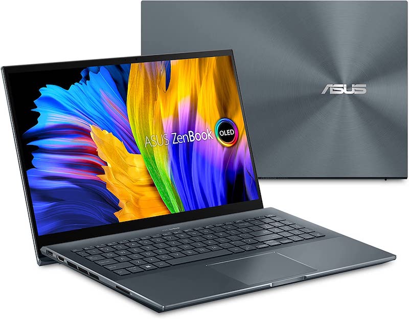ASUS ZenBook Pro 15 OLED Laptop 15.6” FHD Touch Display, AMD Ryzen 9 5900HX CPU, NVIDIA GeForce RTX 3050 Ti gpu, 16GB RAM, 1TB PCIe SSD, Windows 11 Pro, Pine Grey, UM535QE-XH91T