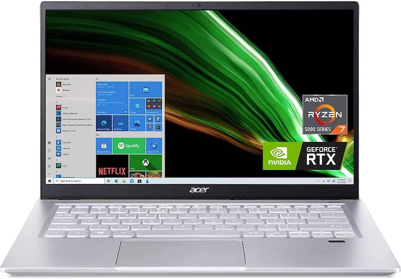 Acer Swift X Creator Laptop | 14" Full HD 100% sRGB | AMD Ryzen 7 5800U | NVIDIA RTX 3050Ti Laptop GPU | Wi-Fi 6 | Backlit KB | Windows 10 Home (16GB RAM | 2048GB PCIe SSD)