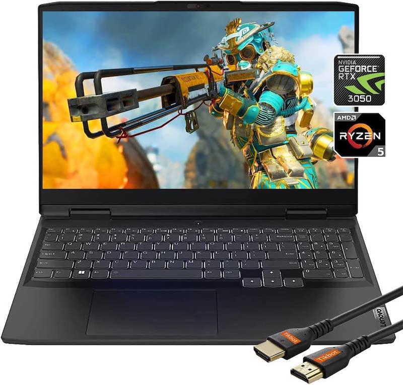 Lenovo IdeaPad Gaming 3 Laptop RTX 3050 NVIDIA| 15.6" FHD Display 120Hz| AMD Ryzen 5 6600H| Windows 11| Wi-Fi 6| Backlit Keyboard| USB C| Webcam| HDMI Cable| Gaming PC (16GB DDR5 RAM |1TB PCIe SSD)