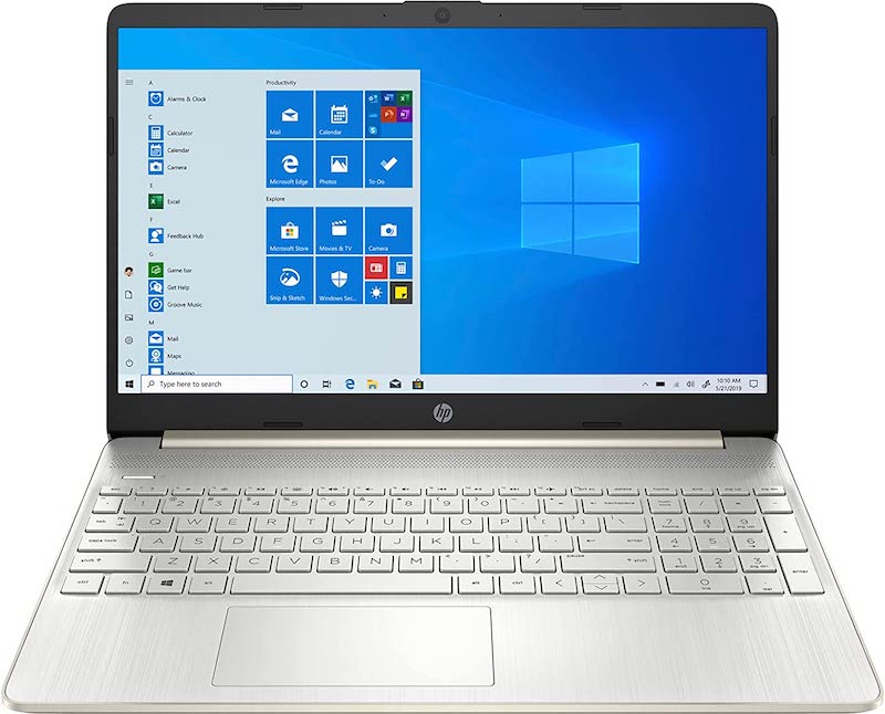Newest HP Laptop with Microsoft Office Included 1-Year, 15.6" HD Screen, AMD Athlon 3050U 16GB RAM 1TB SSD HDMI Port Webcam Gold White Windows 11 | College Student Bundle, ROKC HDMI Cable