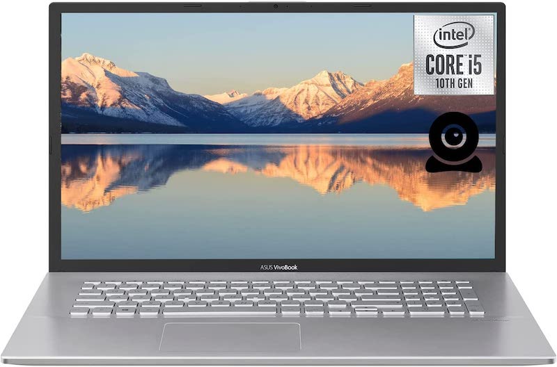 ASUS Vivobook Laptop, 17.3" HD+ (1600x900) Non-Touch Display, Intel Core i5 Quad-Core Processor, 20GB DDR4 RAM, 1TB PCIe NVMe M.2 SSD, Webcam, HDMI, USB Type-C, Wi-Fi 5, Windows 11 Home, Silver